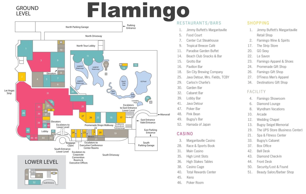kat jeyografik nan Flamingo Las Vegas