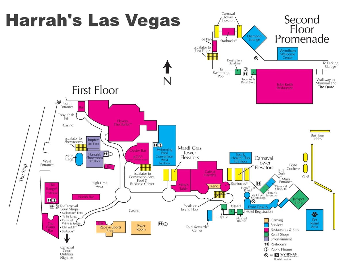 kat jeyografik nan Harrah a Las Vegas