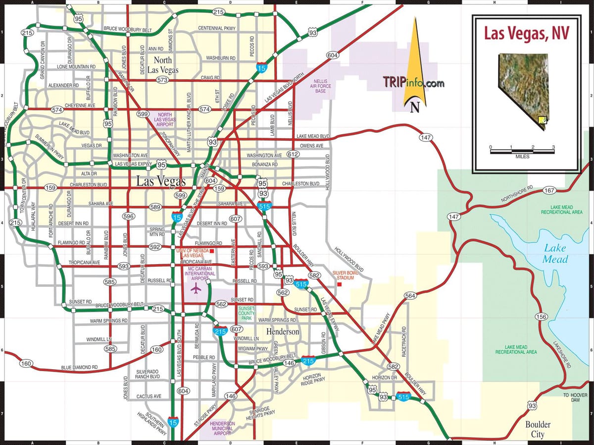 Las Vegas Nevada kat jeyografik